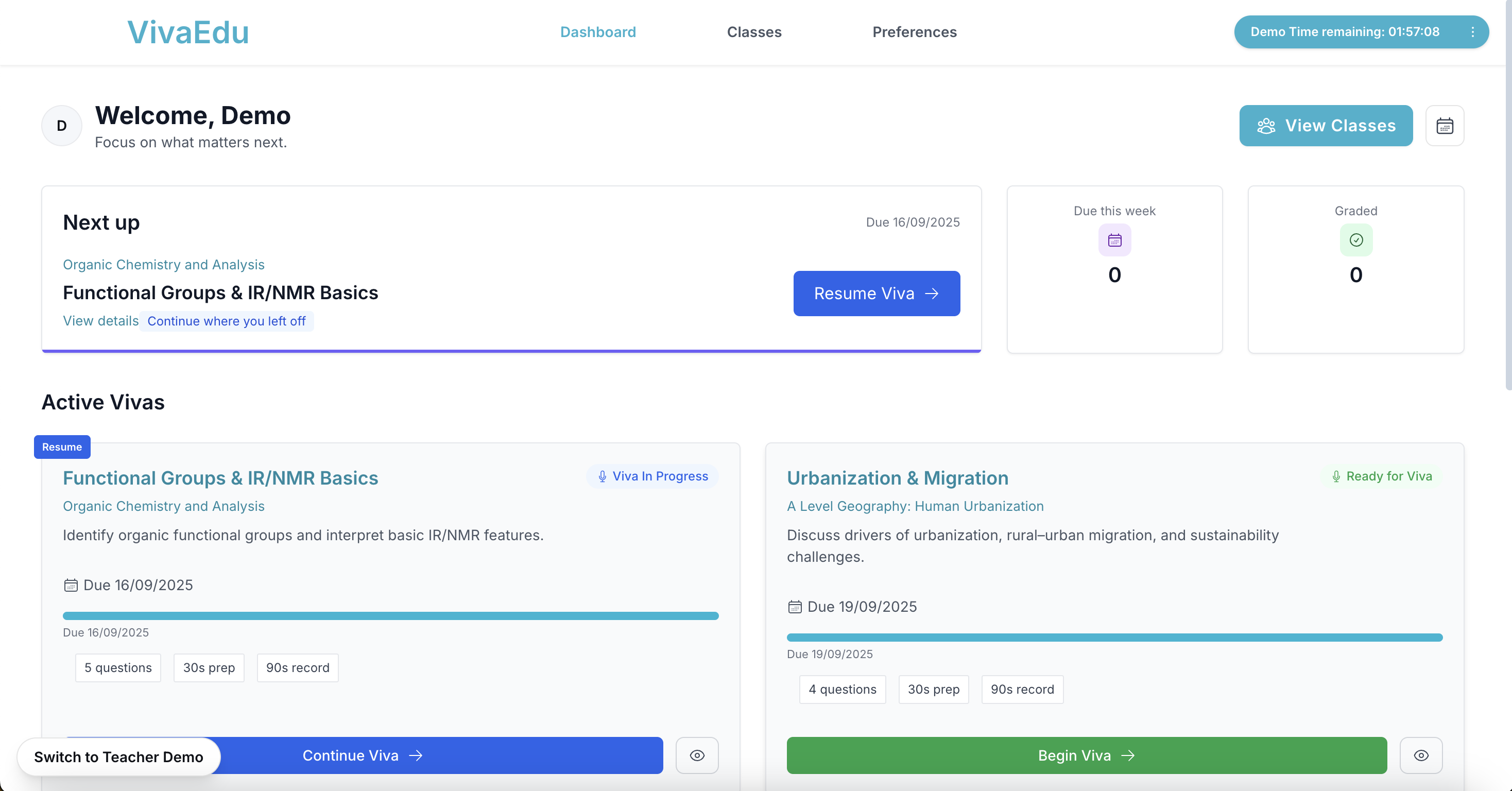 Student workflow preview